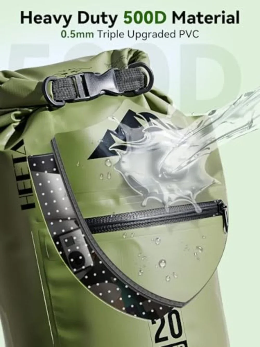Waterproof Dry Bag Backpack Roll Top PVC for Kayaking Boating Camping Travel